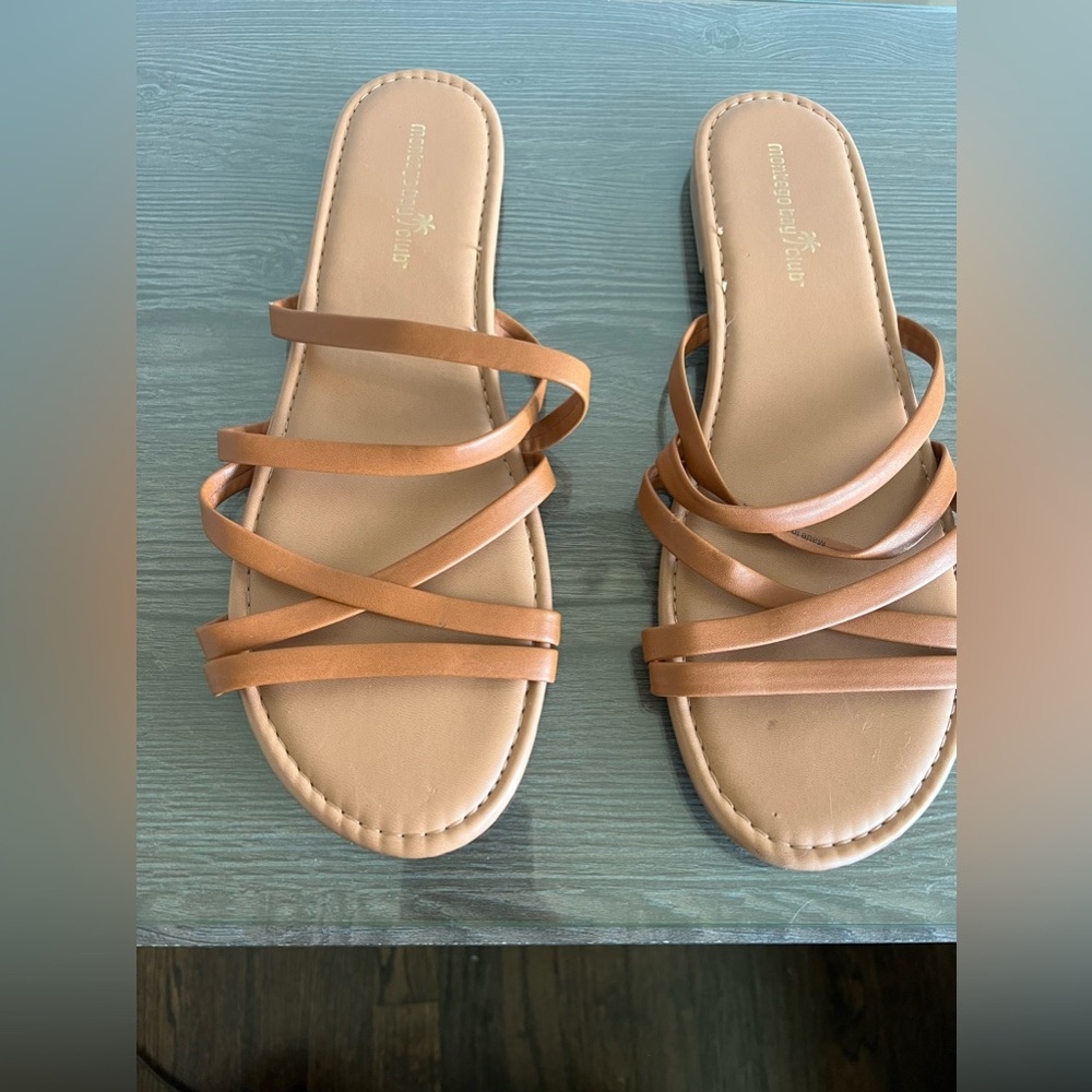 Size 13 women’s vegan leather strappy sandals